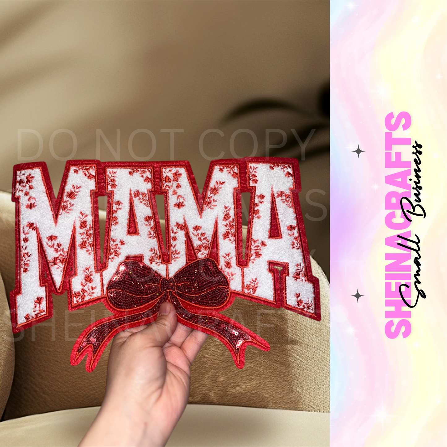 MAMA with chenille patch(red) #3