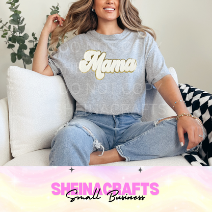 MAMÁ with chenille patch (white) #21P