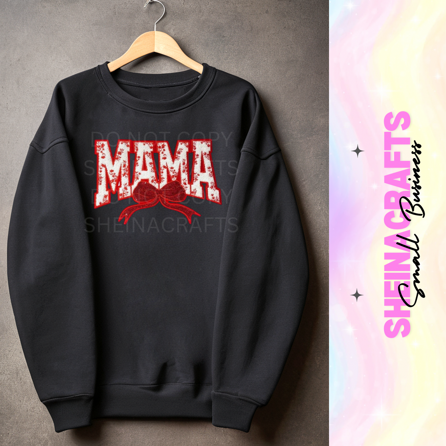 MAMA with chenille patch(red) #3