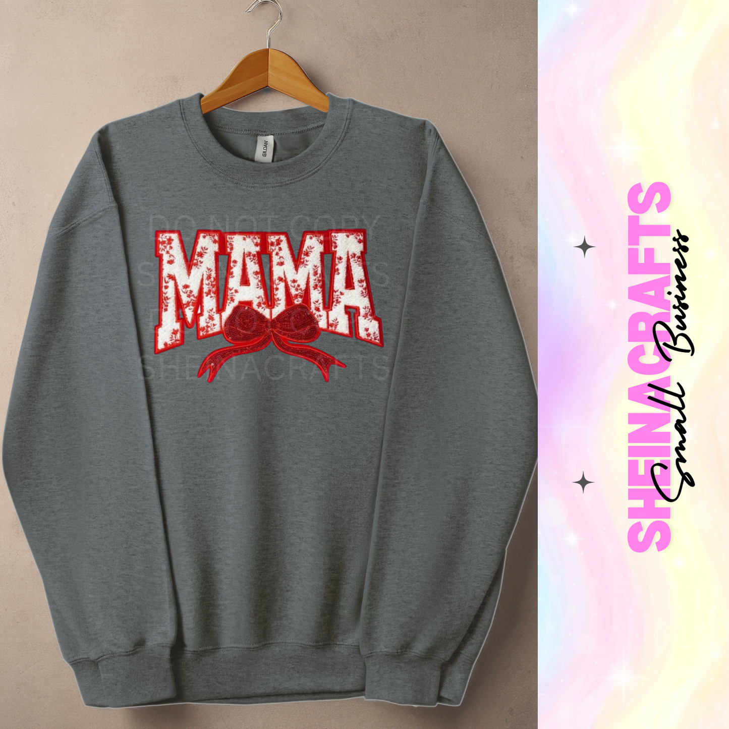 MAMA with chenille patch(red) #3
