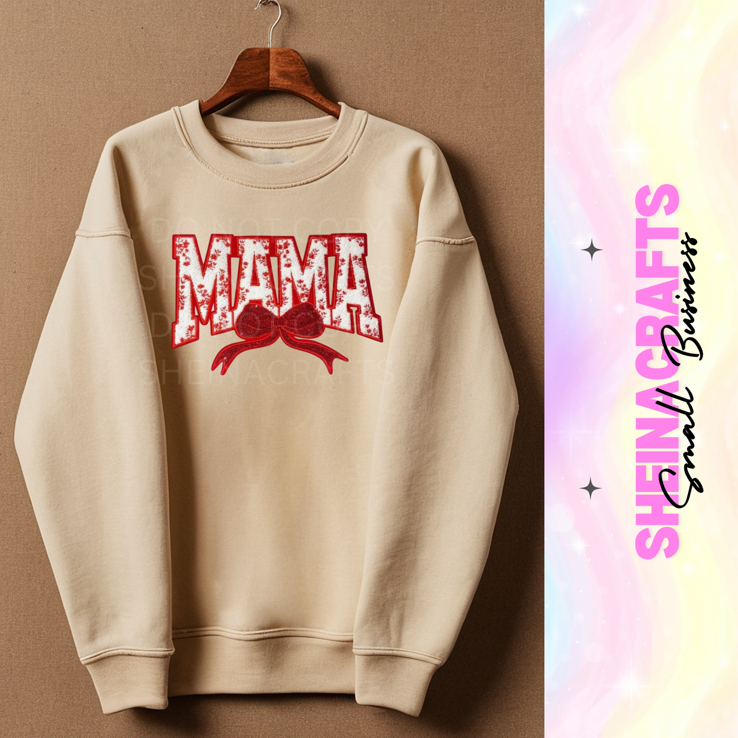 MAMA with chenille patch(red) #3