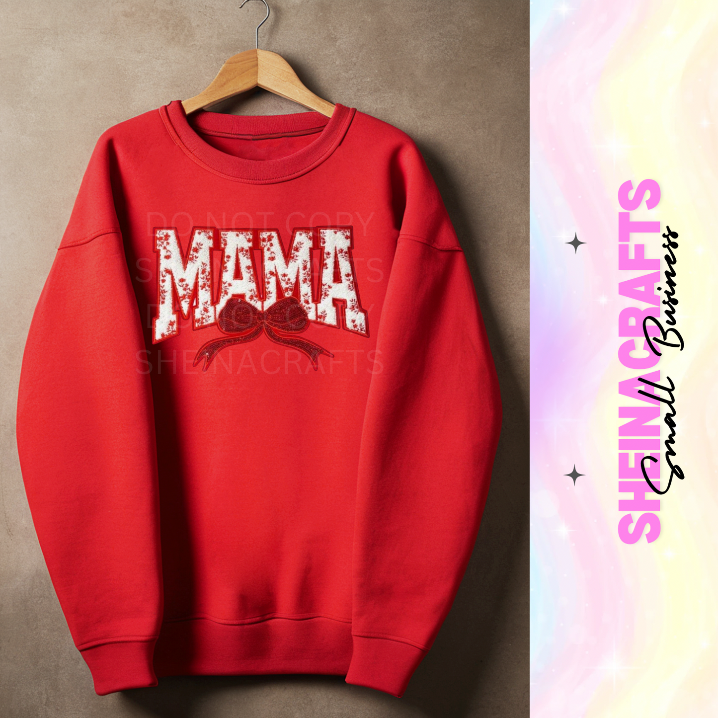MAMA with chenille patch(red) #3