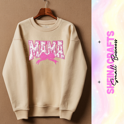 Mama bow w/chenille patch #4