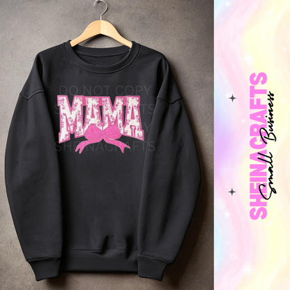 Mama bow w/chenille patch #4