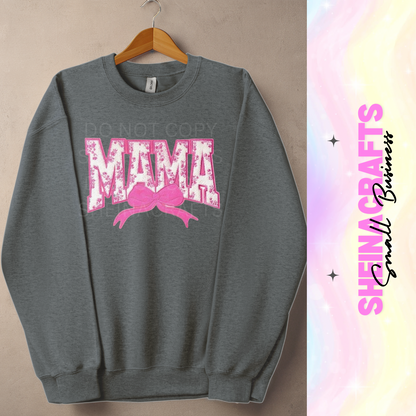 Mama bow w/chenille patch #4