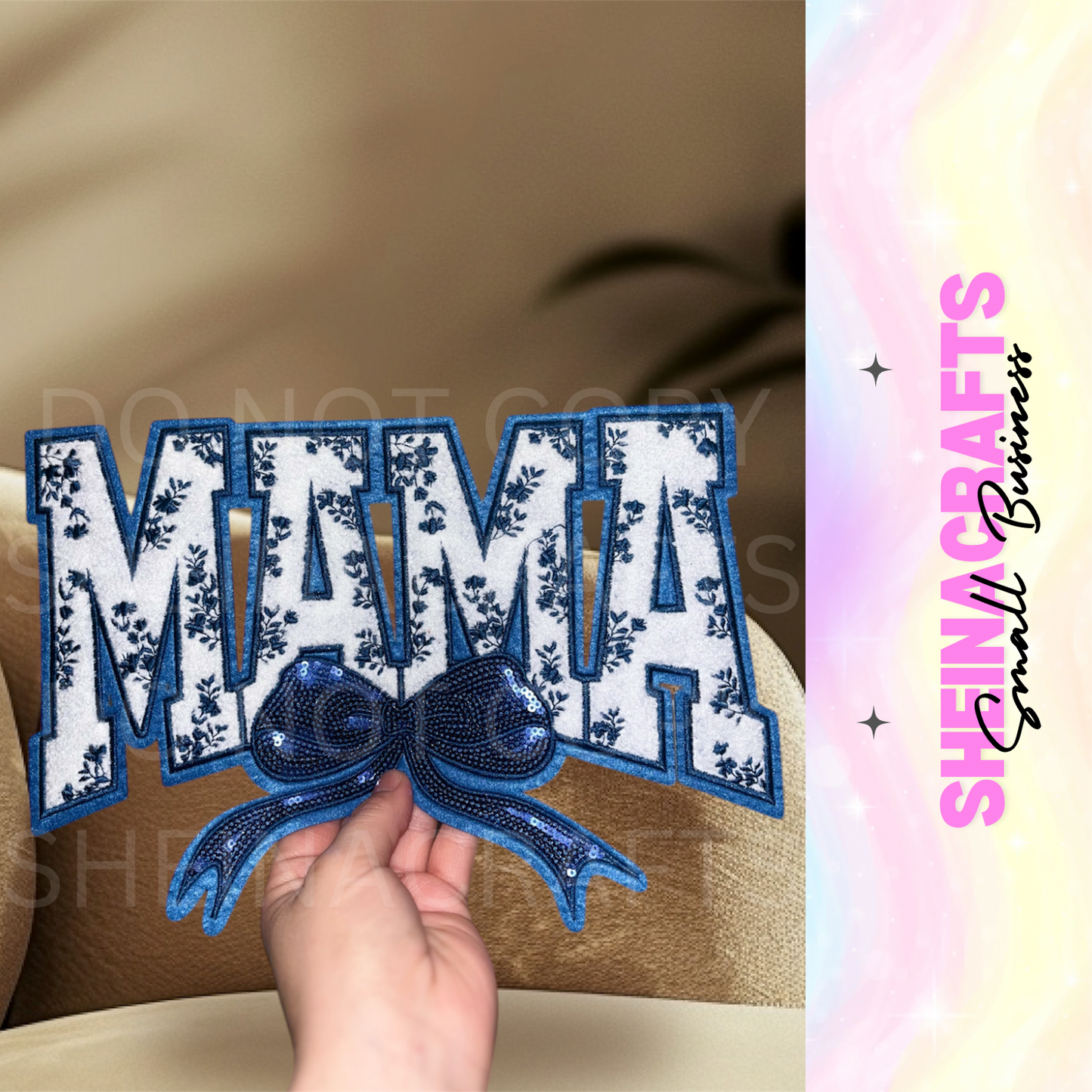 MAMÁ with chenille patch (blue) #16P