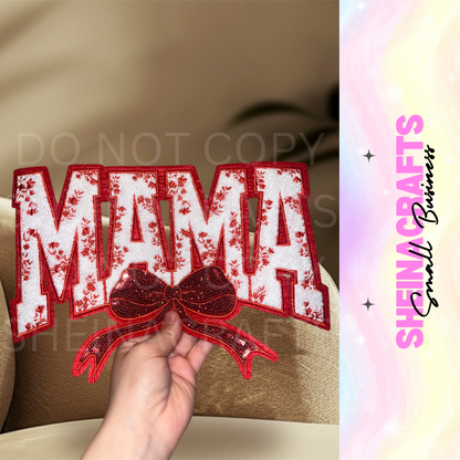 MAMA with chenille patch(red) #3